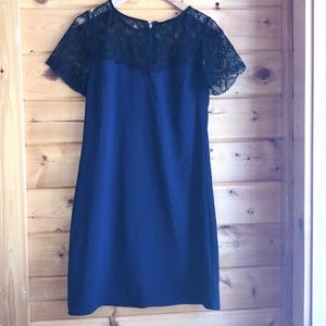 Navy and black dress with lace